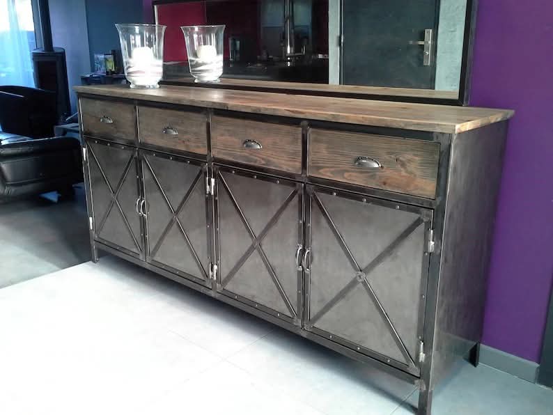 Buffet et mobilier métallique design sur mesure